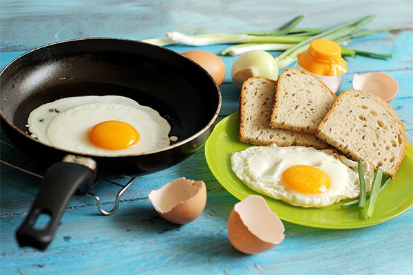 Výhody a poškození smažených vajec
